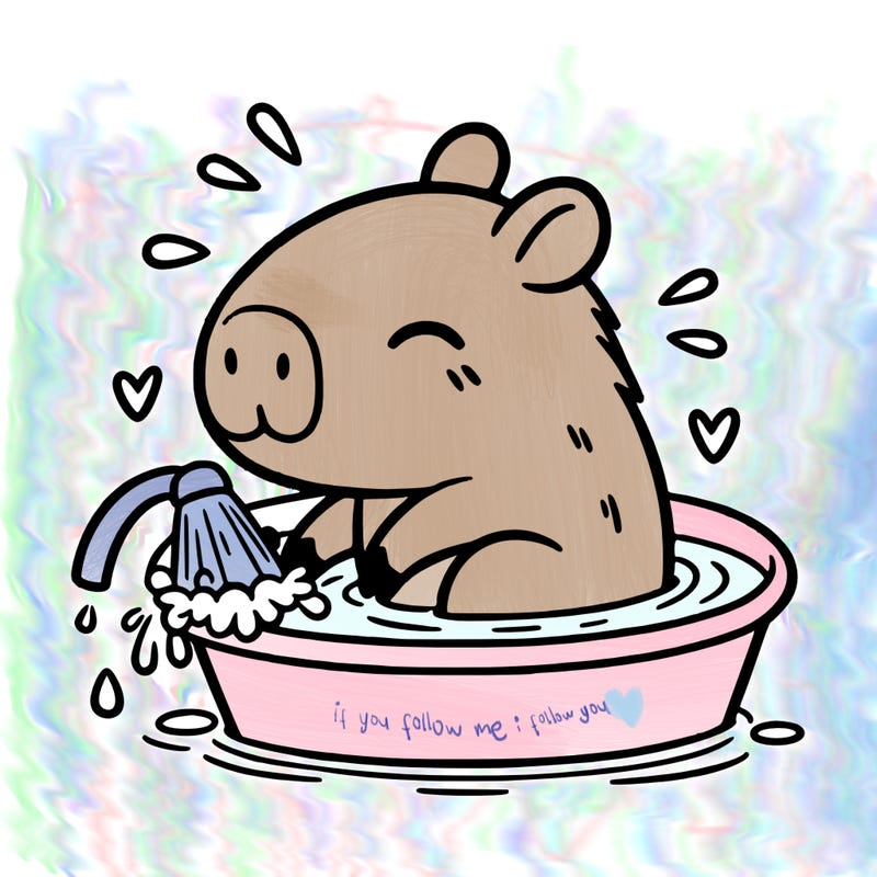 capybara taking a bath