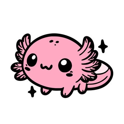 cute easy baby axolotl