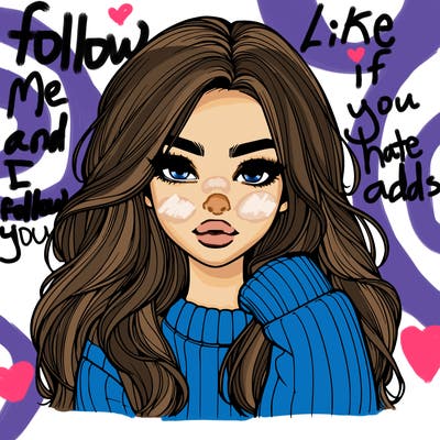 relistic girl with long hair and lips wearing sweater