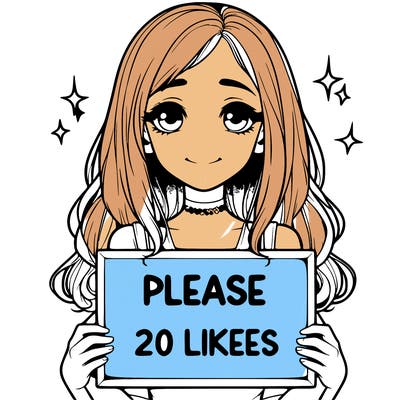 realistic girl holding a sign that says please 20 likes