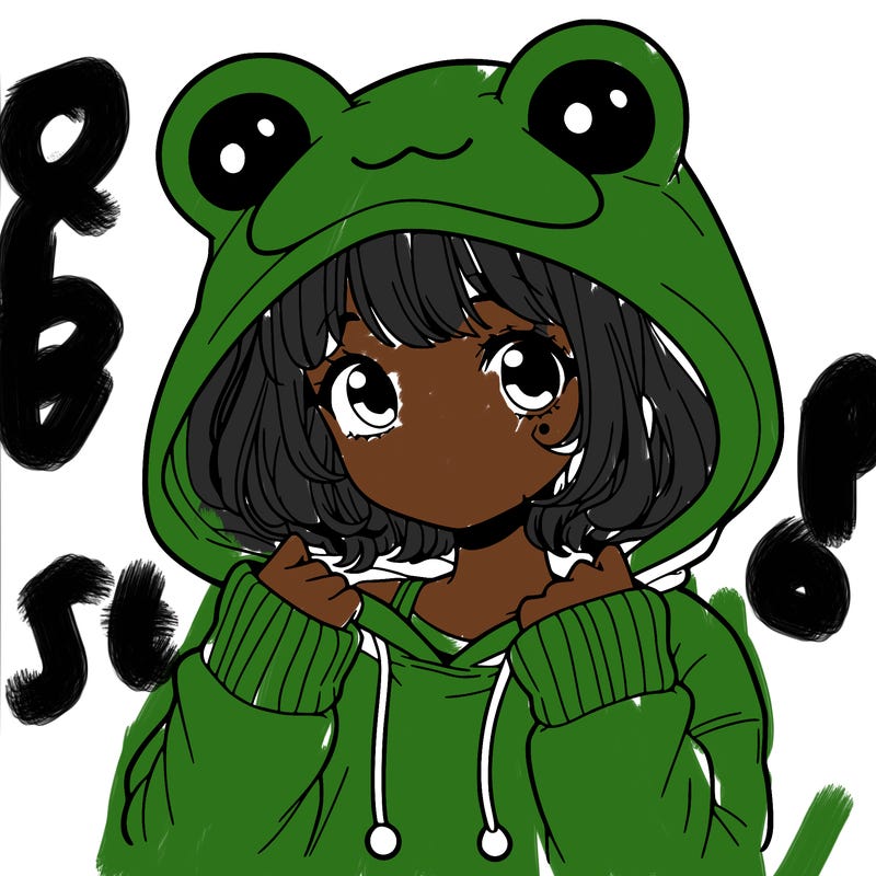 a cute teenage girl wearing a frog hoodie