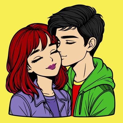 realistic girl and boy  love