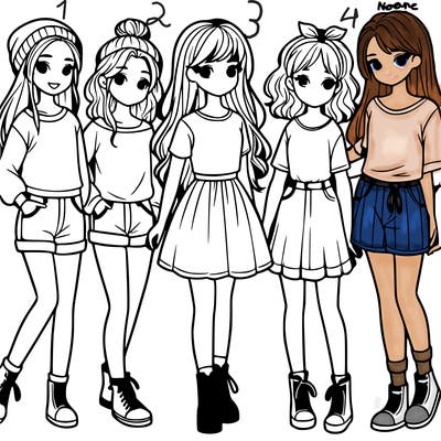 a group of five girls