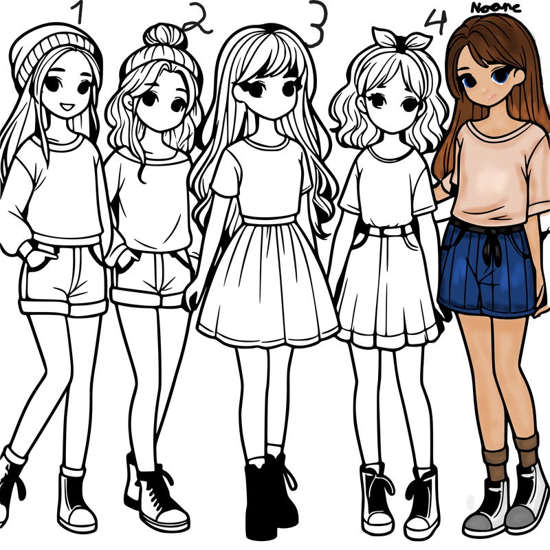 a group of five girls