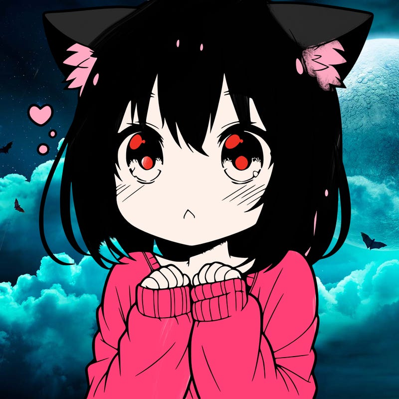 shy anime catgirl
