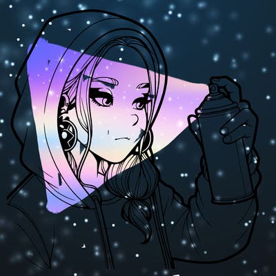 a realistic girl, spray painting