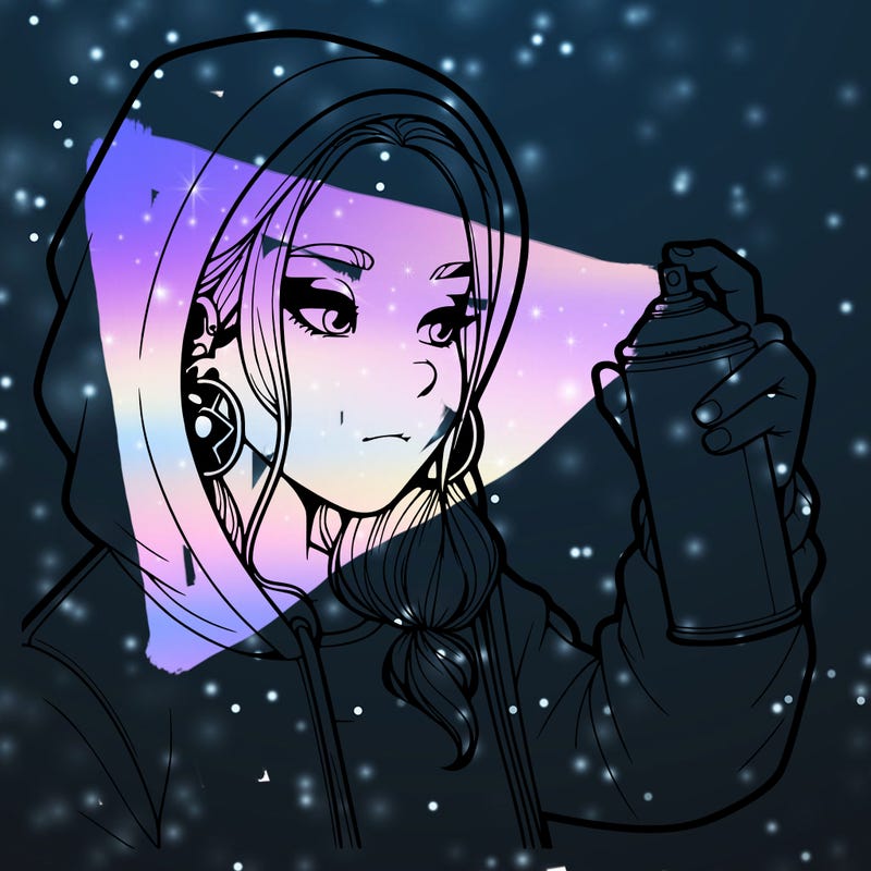 a realistic girl, spray painting