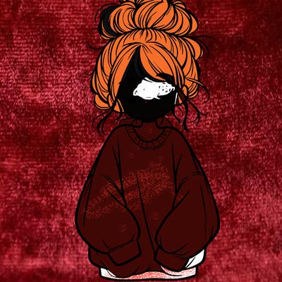 girl with baggy sweatshirt and messy bun