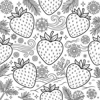 Embrace a charming paradox with our Strawberries x Winter coloring page, where sweet berries meet a frosty wonderland. This enchanting design offers a delightful escape for your coloring pencils, blending unexpected elements for a truly unique experience.