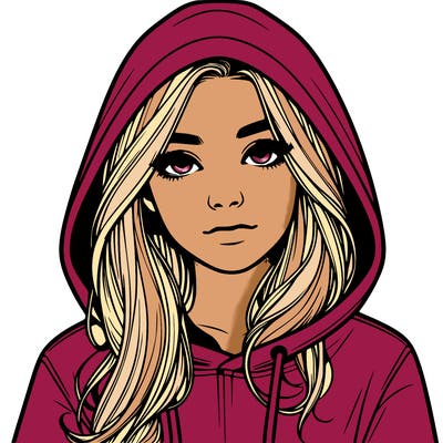 realistic girl with a hoodie
