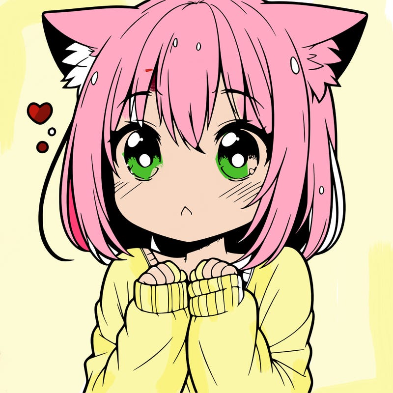 shy anime catgirl