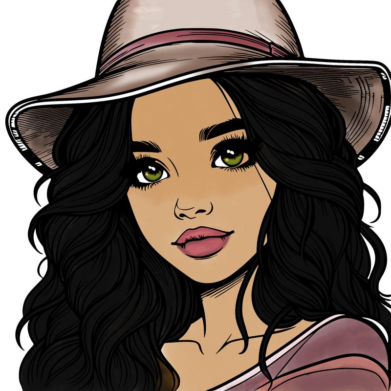 realistic girl with hat