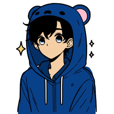 a 17 year old boy in a cute animal hoodie