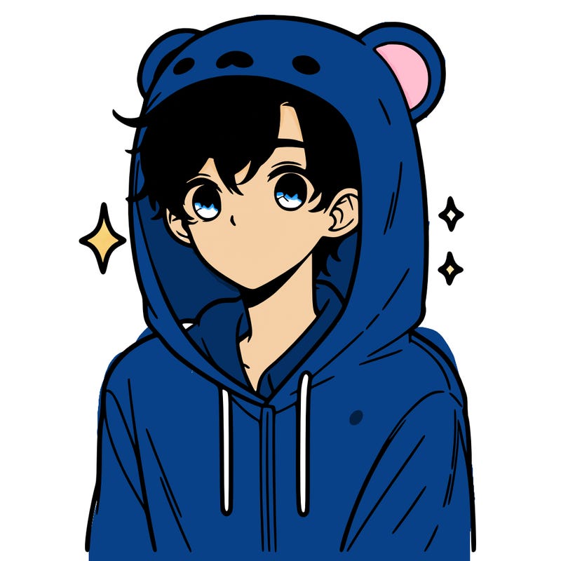 a 17 year old boy in a cute animal hoodie