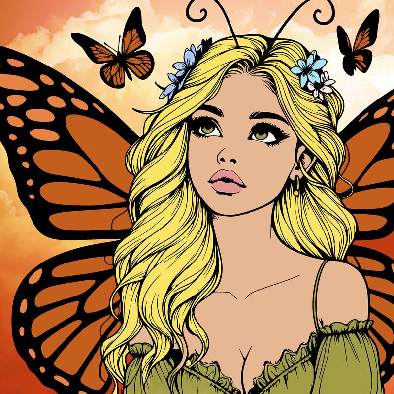 butterfly fairy realistic girl