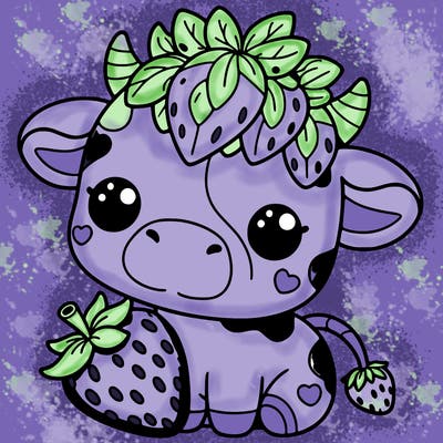 cute strawberry cow