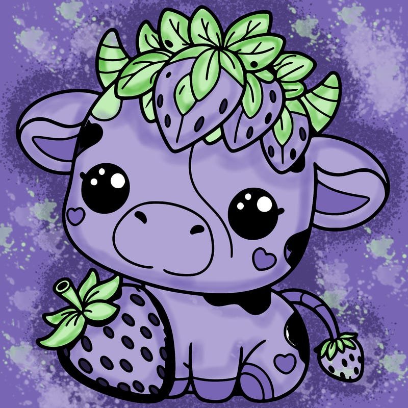 cute strawberry cow
