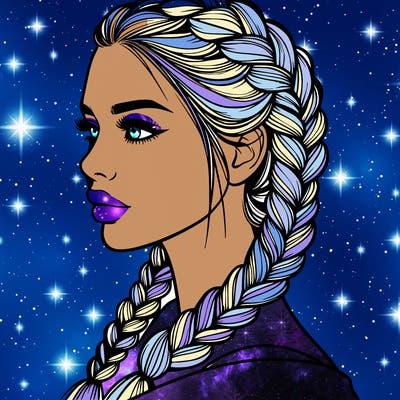 woman with french braids realistic