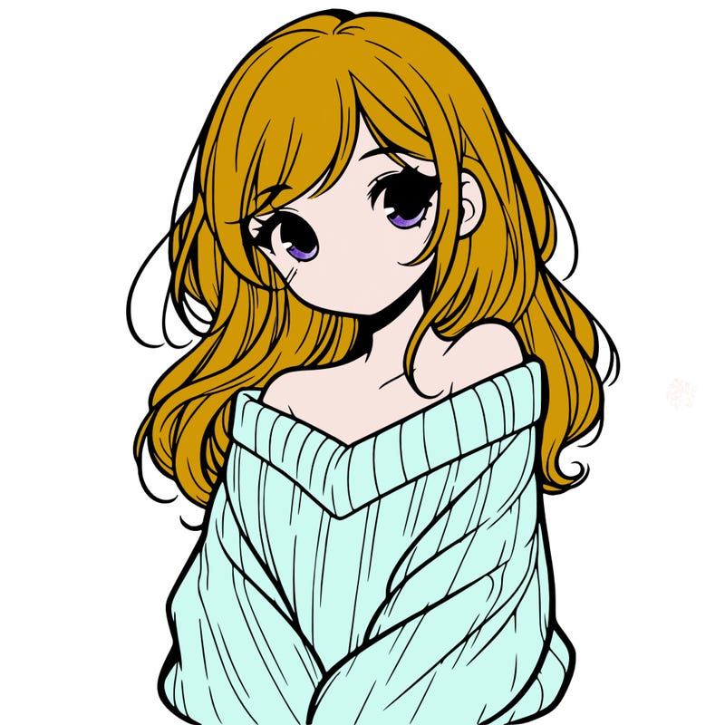 shy pretty girl wearing a sweater that is falling off one shoulder portrait