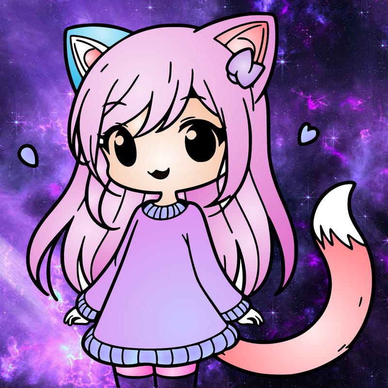 girl with cat ears and tail