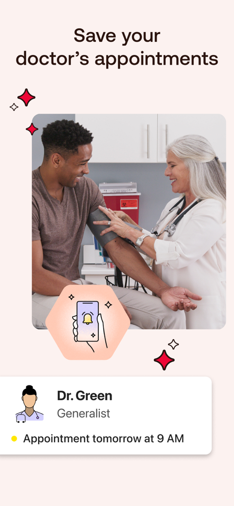 A doctor appointment reminder notification in the MyTherapy app