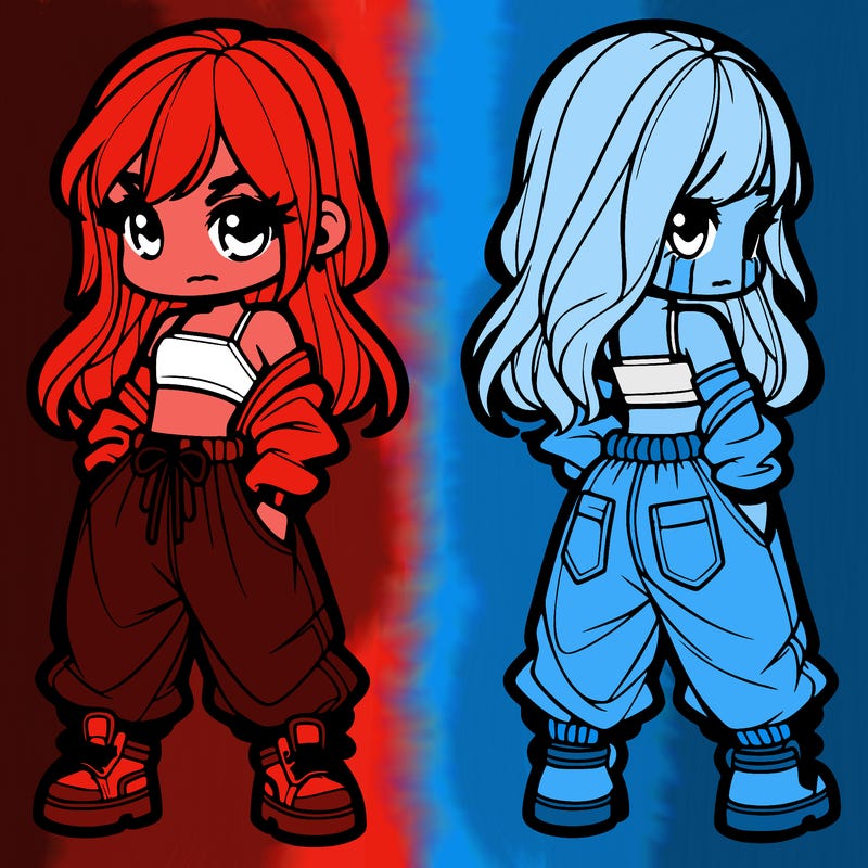 girl in crop top and baggy pants