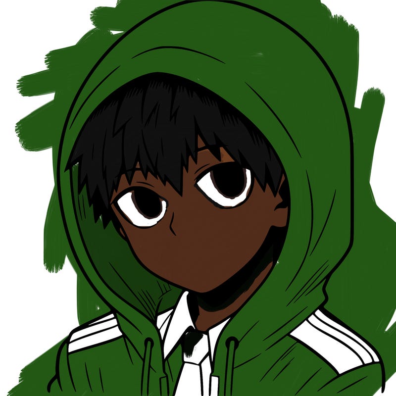 manga character with a hoodie