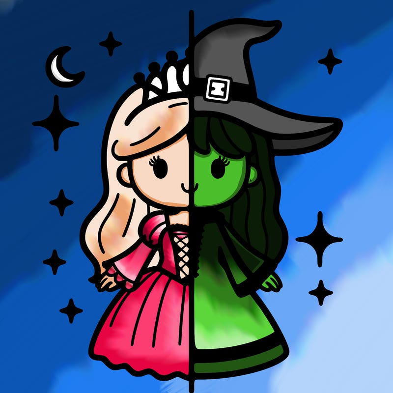 split princess and witch
