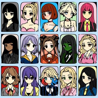girls that look diffrent anime