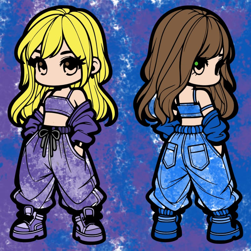 girl in crop top and baggy pants