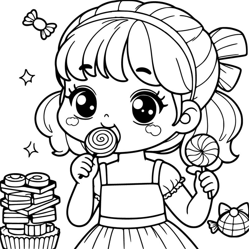 girl eating sweets