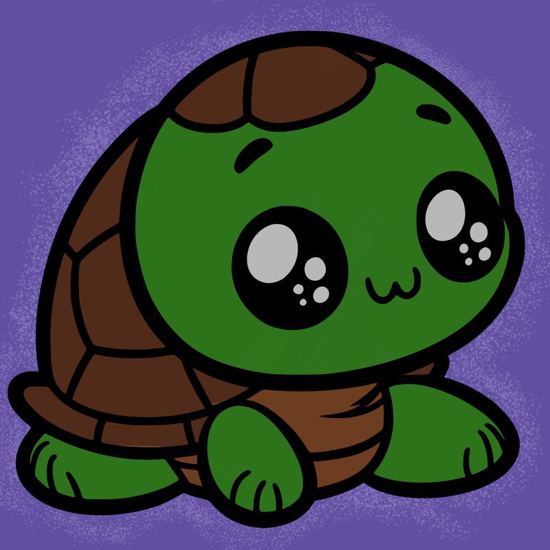cute little animated turtle
