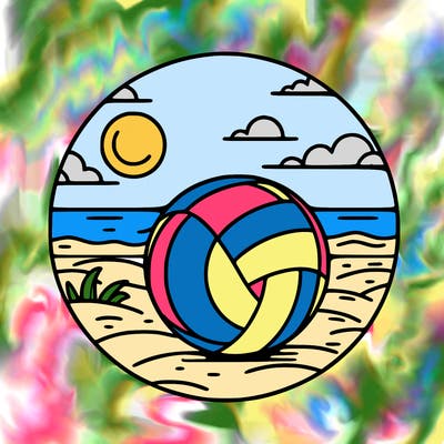 volleyball on a beach
