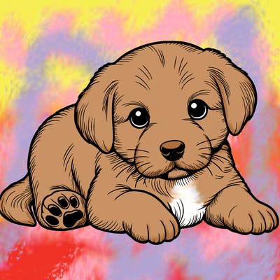 a cute realistic puppy