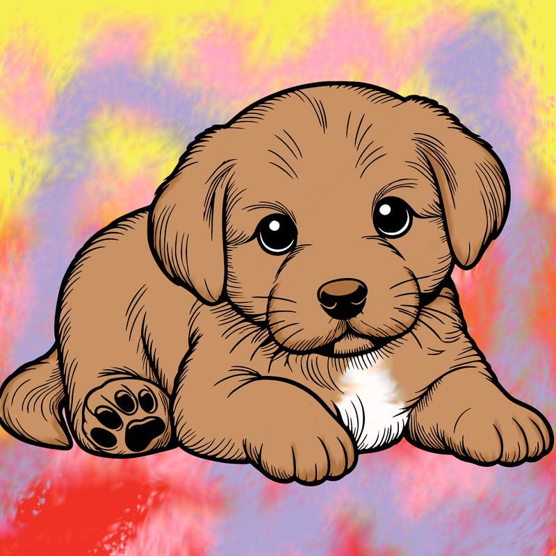 a cute realistic puppy