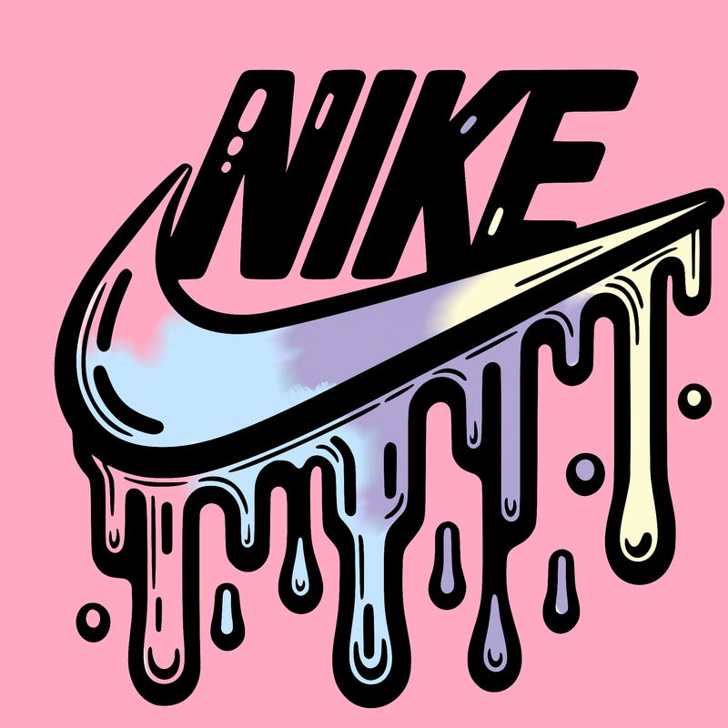 dripping nike logo