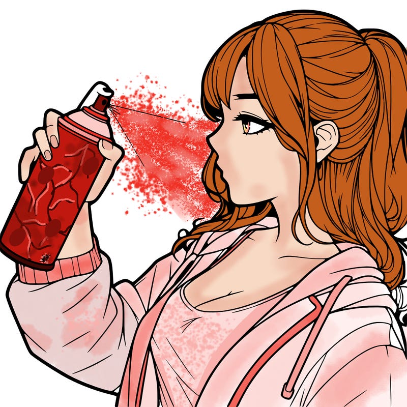 a realistic girl spray, painting