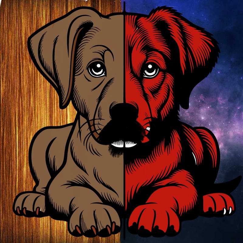 realistic dog split picture