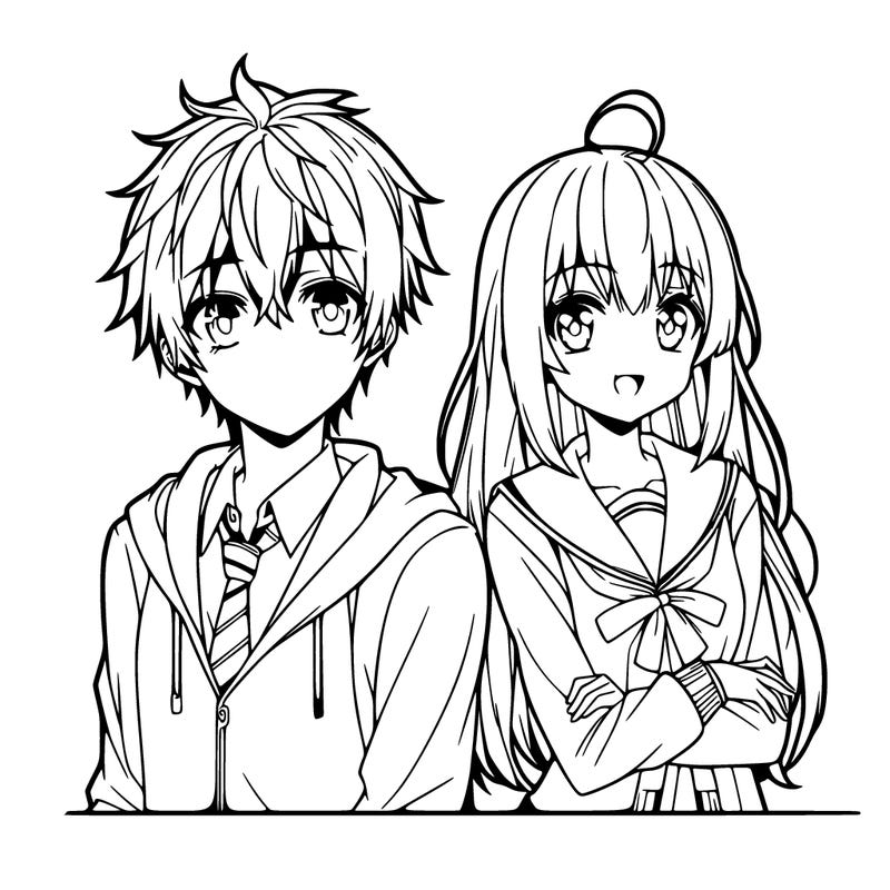 anime girl and boy