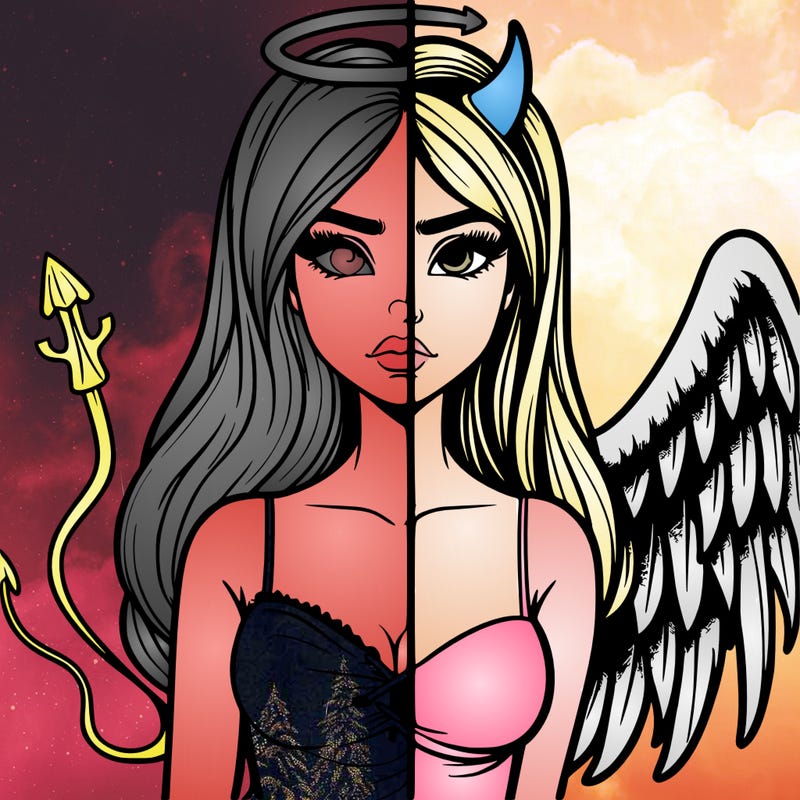 devil vs angel realistic girl