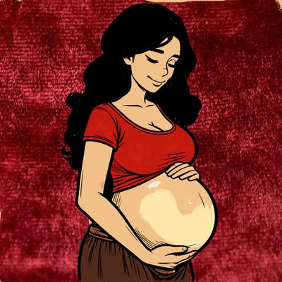 woman heavily pregnant realistic