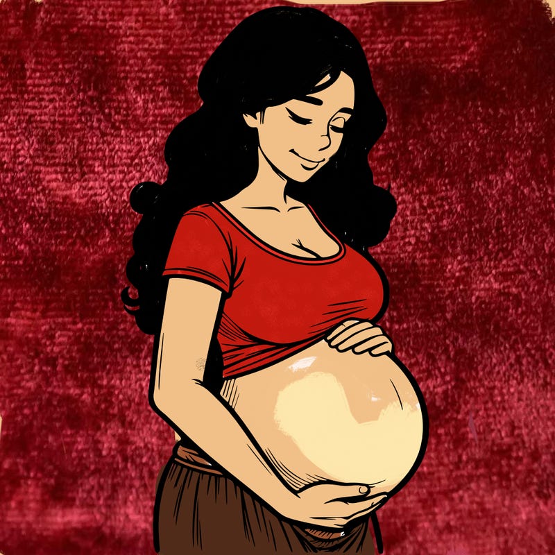 woman heavily pregnant realistic