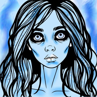 scary beautiful realistic girl