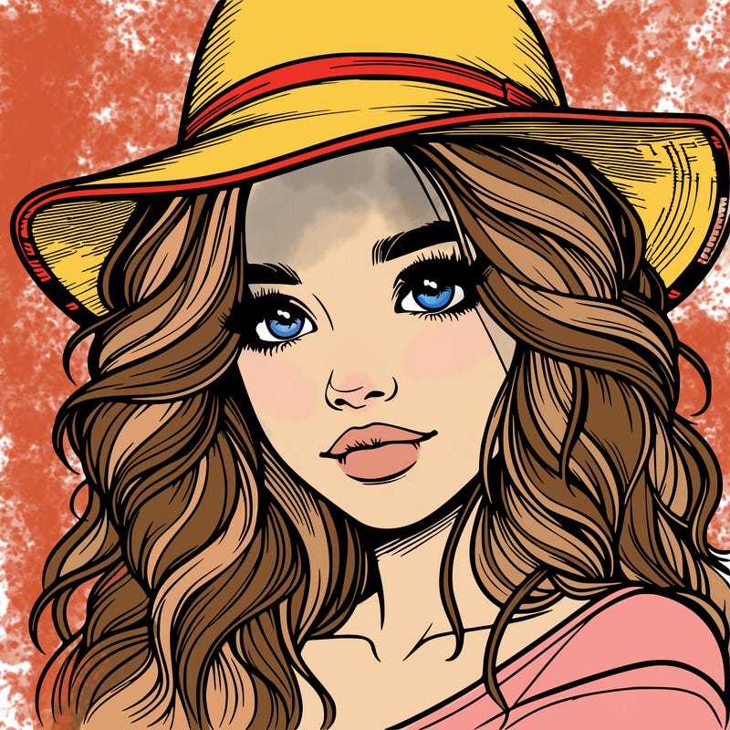 realistic girl with hat