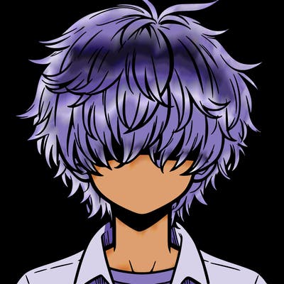 manga boy fluffy hair covering his eyes