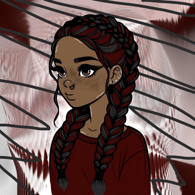 realistic girl with braids