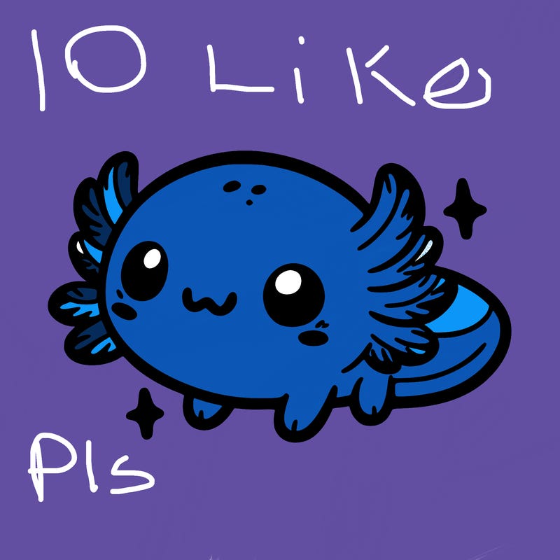 cute easy baby axolotl