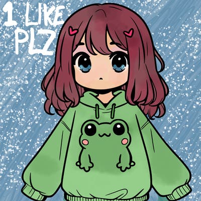 girl wearing frogging sweatshirt