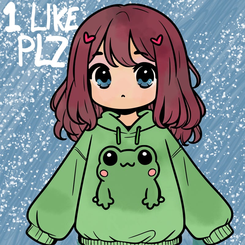 girl wearing frogging sweatshirt