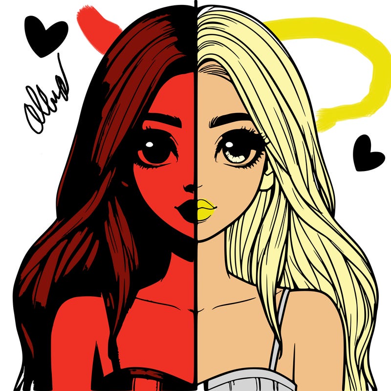 split realistic girl